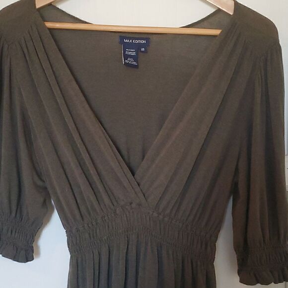 Max Edition Surplice Midi Dress Camo Green Size XS - Picture 3 of 7